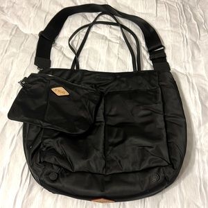 MZ WALLACE BLACK SMALL CARRYALL FULL ZIPPER SLEEK DOUBLE POCKET FRONT AND BACK